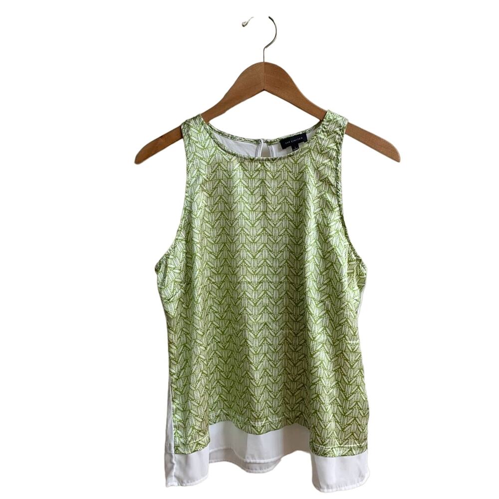 The Limited bright green ruffle hem tank, size L